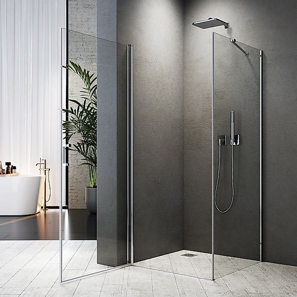 Boromal Eckdusche Duschkabine mit Seitenteil H:185/195cm, günstig online kaufen