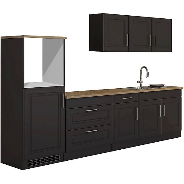 Held Möbel Küchenzeile Rom 290 cm Landhaus Grau Matt ohne E-Geräte günstig online kaufen