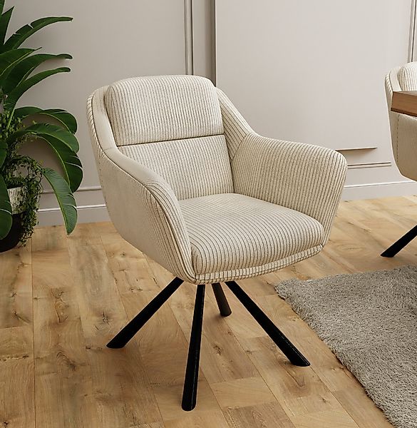 S-Style Möbel Polsterstuhl Carl aus Cord-Stoff günstig online kaufen