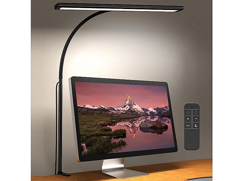 Sunicol LED Schreibtischlampe Klemmbar Tischlampe, 3 Farben und 5 Helligkei günstig online kaufen