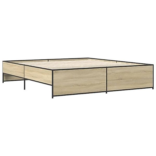 vidaXL Bettgestell Sonoma-Eiche 180x200 cm Holzwerkstoff und Metall 3279873 günstig online kaufen