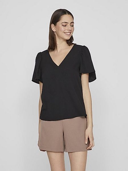 Vila T-Shirt Lockeres mit Volant Schultern Kurzarm V-Neck VIMATHILDE S/S V- günstig online kaufen