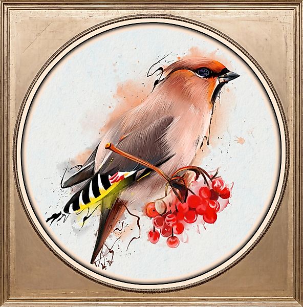 queence Acrylglasbild »Vogel«, Kunst-Vögel-Vogelbilder-Blumen-Blumenbilder- günstig online kaufen