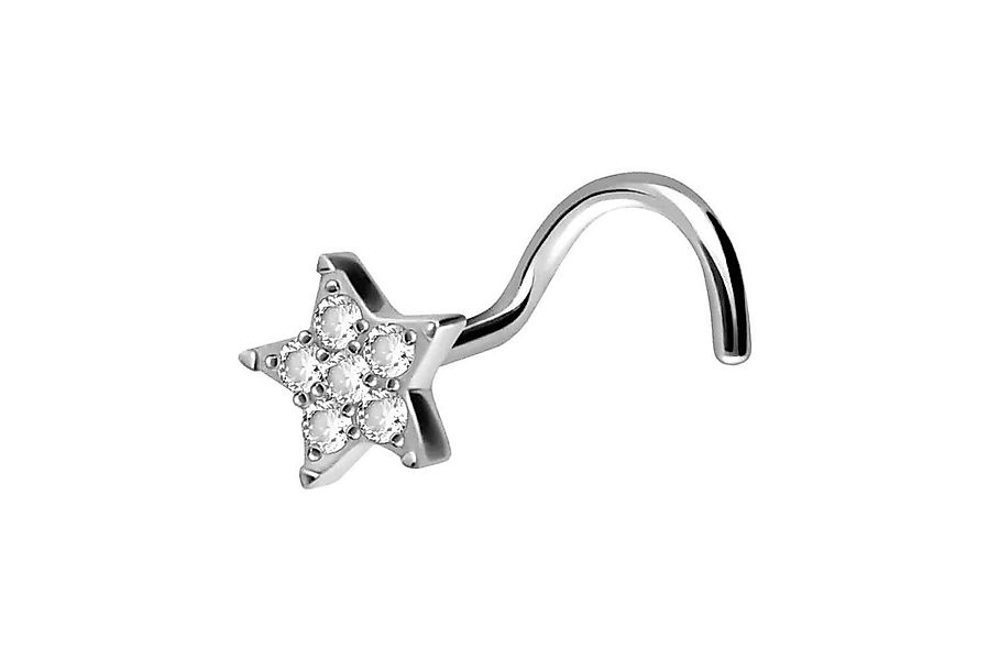 PIERCINGLINE Nasenpiercing Titan Nasenstecker Spirale KRISTALLSTERN (Nasens günstig online kaufen