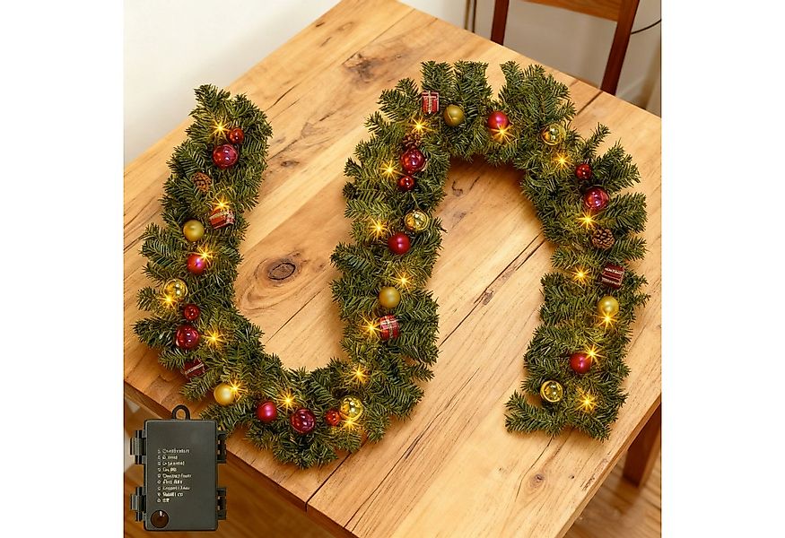 Kunstgirlande Weihnachtsgirlande(1.75M/2.7M) mit LEDs, weihnachtsdeko, adve günstig online kaufen
