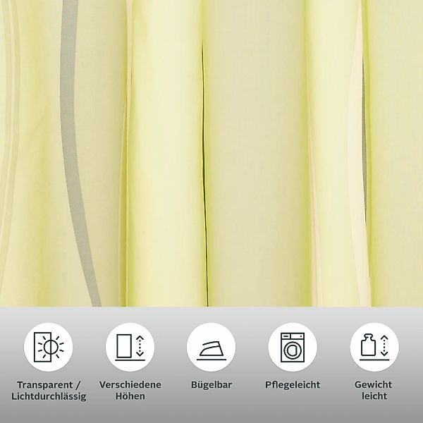 my home Gardine »Dimona«, (2 St.), 2er-Set, Voile, Polyester, Wellen günstig online kaufen