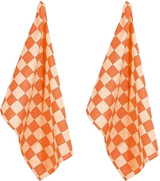 PAD Geschirrtuch CHESS, (Set, 2-tlg), 100% Baumwolle, 50x70 cm, modernes Ka günstig online kaufen