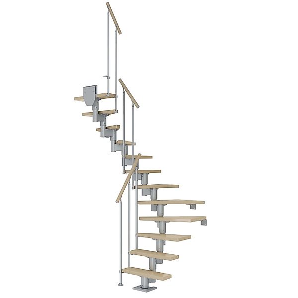 Dolle Mittelholmtreppe Dublin Ahorn Anthrazit GH bis 337 cm 1/2 Gewendelt 6 günstig online kaufen