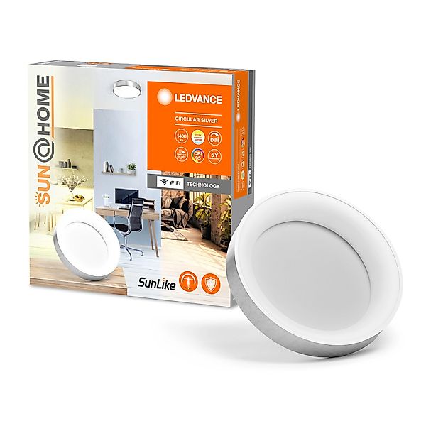 Ledvance Deckenleuchte Sun@Home Smart+ Rund Silber Ø 45 cm günstig online kaufen