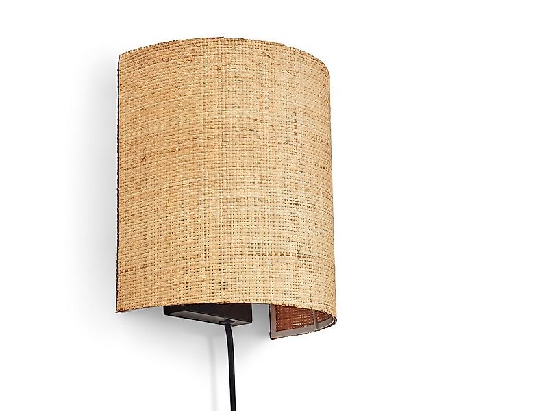 hofstein Wandleuchte Wandlampe aus Metall/Bast in Schwarz/Natur, ohne Leuch günstig online kaufen
