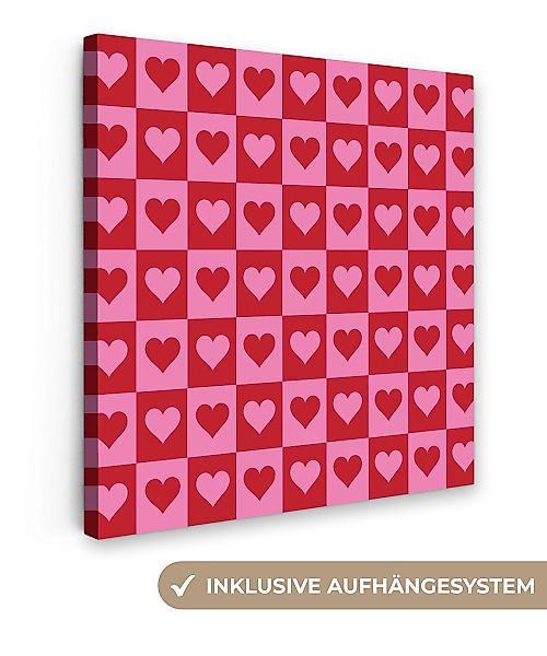 OneMillionCanvasses® Leinwandbild Rot - Rosa - günstig online kaufen