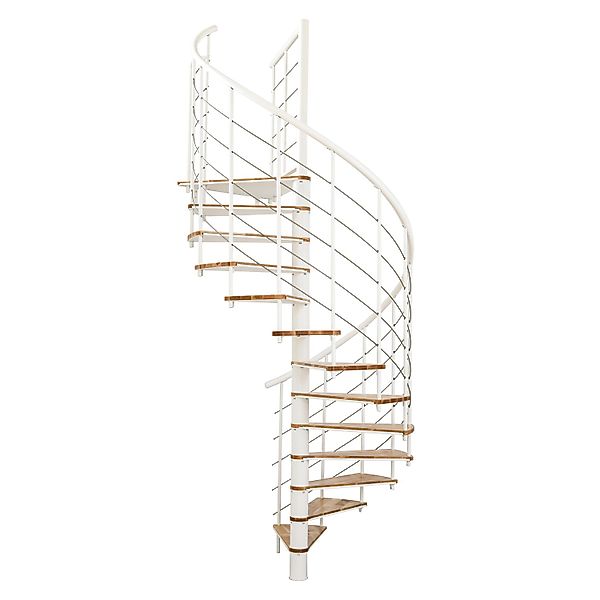 Minka Spindeltreppe Fusion Ø 120 cm Buche-Weiß Raumhöhe bis 295 cm günstig online kaufen