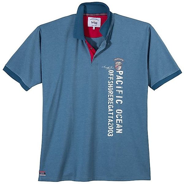 Brigg Poloshirt Brigg maritimes XXL Polo blau melange Vertikalprint günstig online kaufen