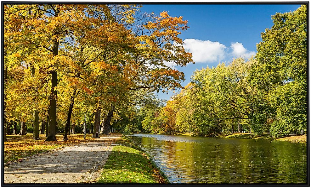 Papermoon Infrarotheizung »Fluss im Herbstpark«, sehr angenehme Strahlungsw günstig online kaufen