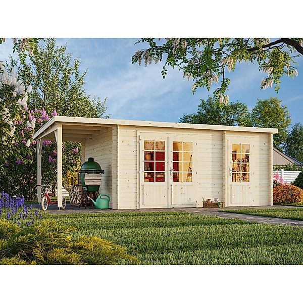 Palmako Ella Holz-Gartenhaus Klar Pultdach Tauchgrundiert 610 cm x 300 cm günstig online kaufen