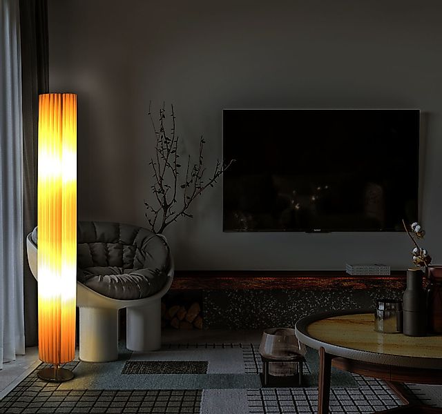 TRANGO Stehlampe, 120R Design Plissee Stehleuchte günstig online kaufen