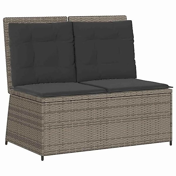 vidaXL Gartenbank mit Kissen Grau Poly Rattan 3394469 günstig online kaufen