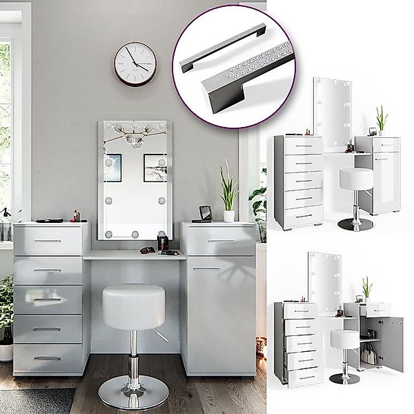 Vicco Schminktisch Zoe, Weiß, 140 cm günstig online kaufen