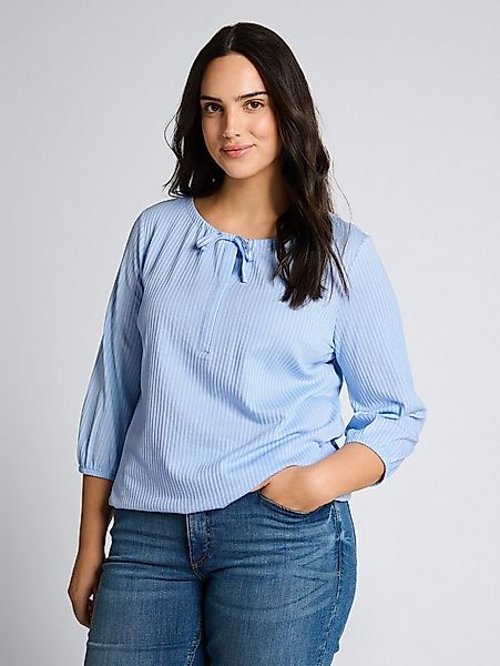 TOM TAILOR PLUS 3/4-Arm-Shirt T-Shirt Plus Size - Bluse mit Streifenmuster günstig online kaufen