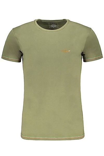 Aeronautica Militare T-Shirt Herren Kurzarm T-Shirt Grün mit Kontrastdetail günstig online kaufen