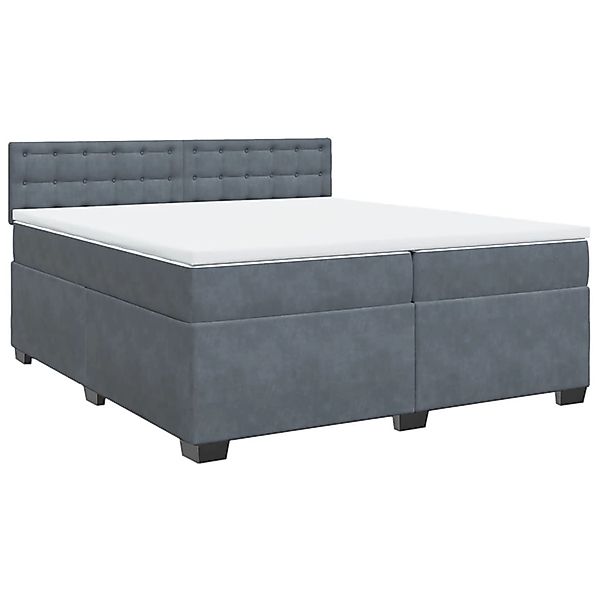 vidaXL Boxspringbett mit Matratze Dunkelgrau 200x200 cm Samt2099299 günstig online kaufen