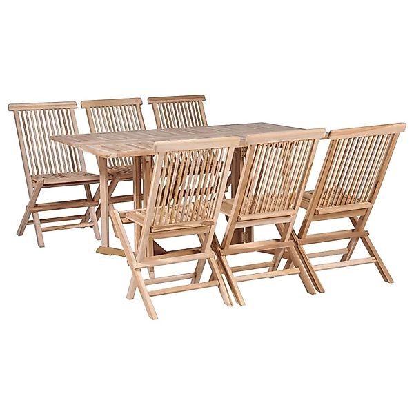vidaXL 7-Tlg Garten-Essgruppe Klappbar Massivholz Teak 44661 günstig online kaufen