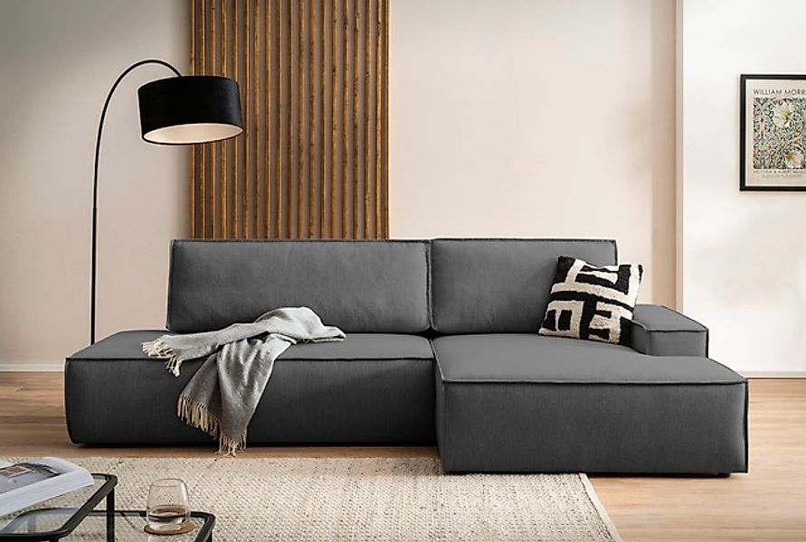 Home affaire Ecksofa »SHERWOOD, Schlafsofa in L-Form offen (275cm), Cord, L günstig online kaufen