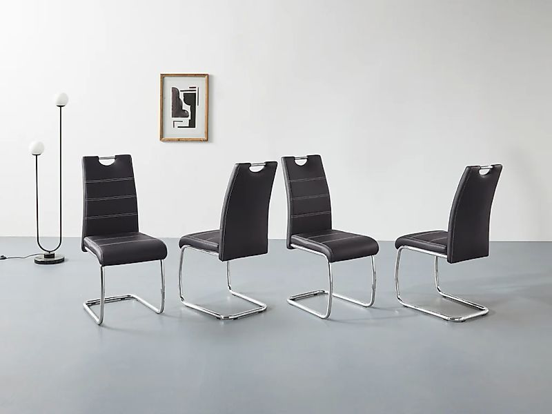 HELA Freischwinger "Flora, Esszimmerstühle", (Set), 4 St., Kunstleder, Schw günstig online kaufen