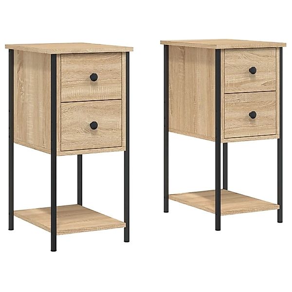 vidaXL Nachttische 2 Stk Sonoma-Eiche 32x42x70 cm Holzwerkstoff günstig online kaufen