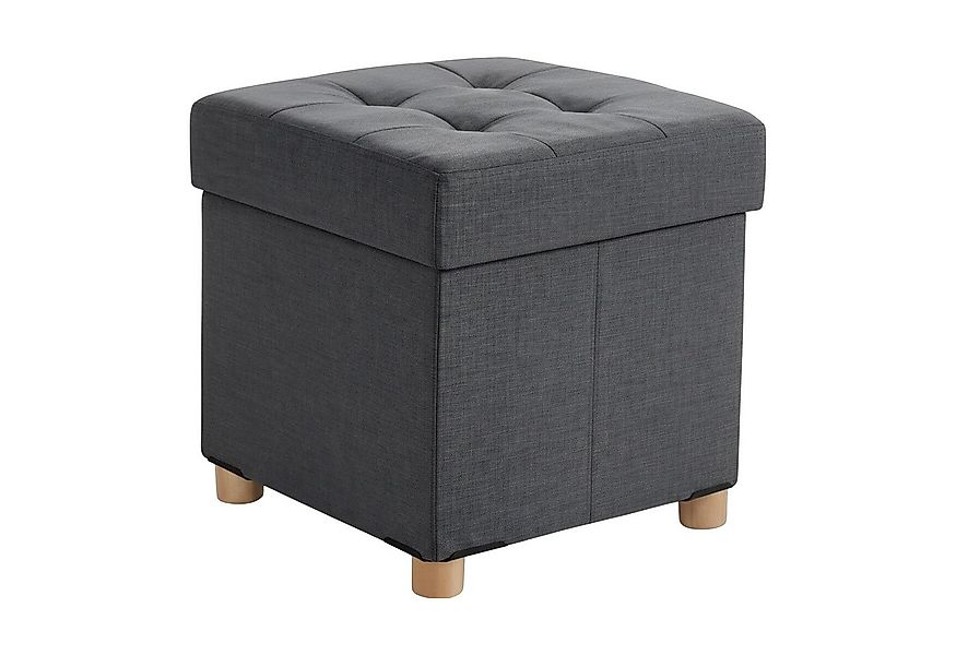 relaxdays Stauraumhocker Hocker mit Stauraum, Dunkelgrau günstig online kaufen