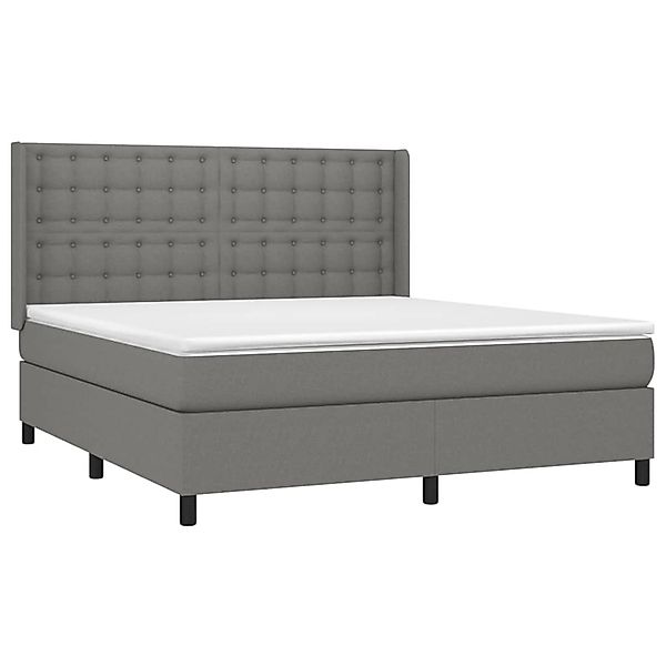 vidaXL Boxspringbett mit Matratze & LED Dunkelgrau 160x200 cm Stoff 3138646 günstig online kaufen