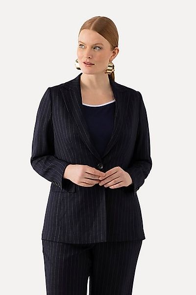 Ulla Popken Blusenblazer Blazer Nadelstreifen Reverskragen Rückenschlitz günstig online kaufen