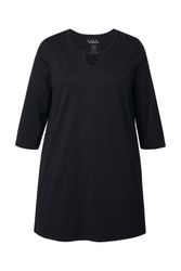 Ulla Popken Longshirt Longshirt A-Linie Tunika-Ausschnitt günstig online kaufen