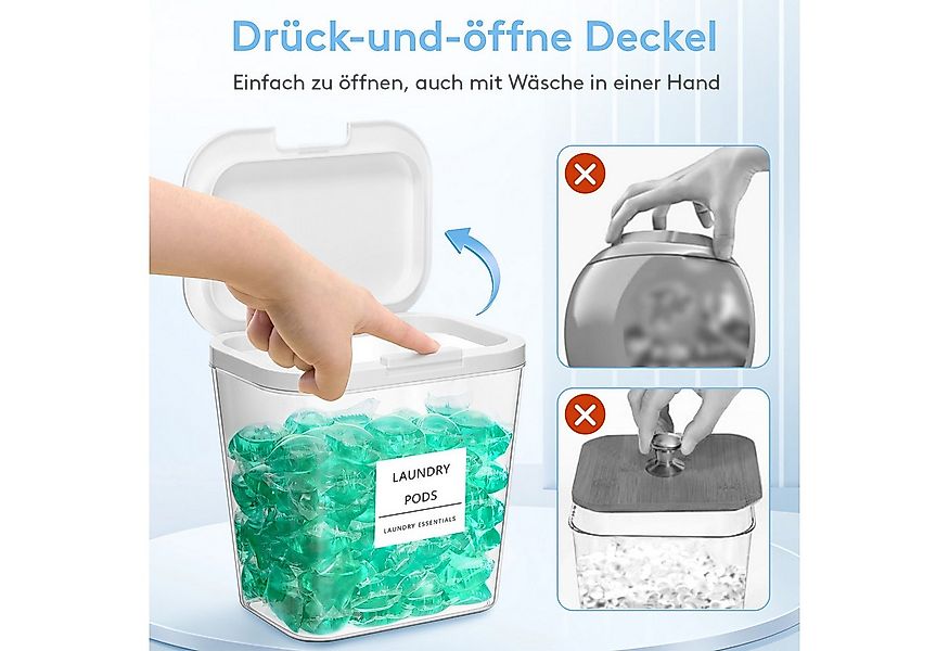 Lifewit Aufbewahrungsdose Wäsche Pods Behälter mit Etiketten und Löffeln (4 günstig online kaufen