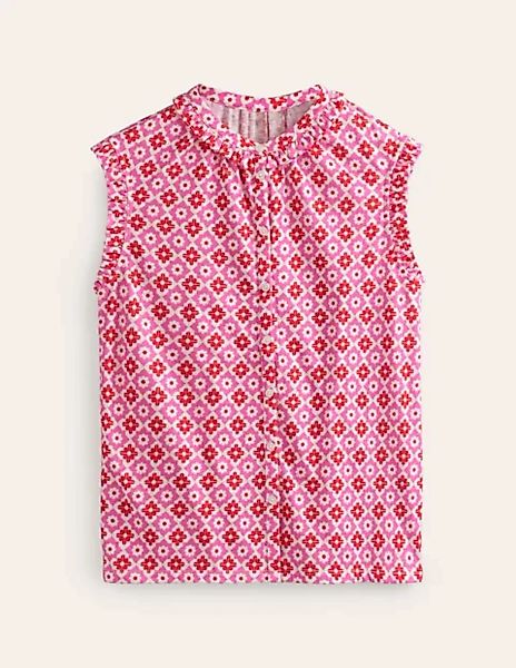 Olive Ärmelloses Hemd Damen Boden, Pink Power, Geometrischer Stempel günstig online kaufen