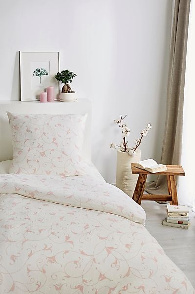 Primera Bettwäsche "Bio Crepe Ranken" 2 Stk. mit filigranem Rankenmuster günstig online kaufen