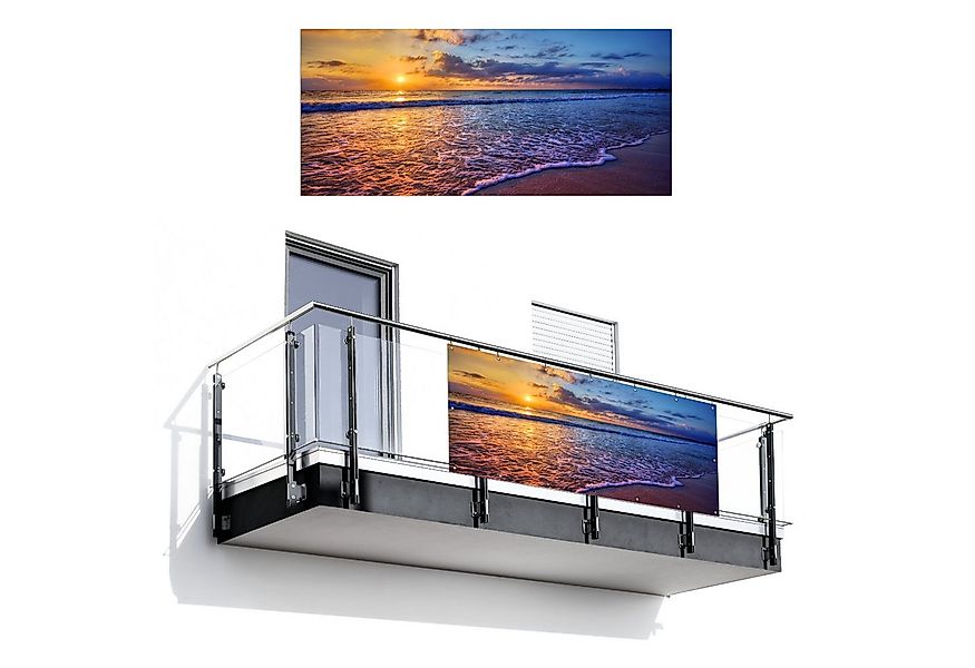 MuchoWow Balkonsichtschutz Meer - Strand - Sonnenuntergang - Wolken - Horiz günstig online kaufen