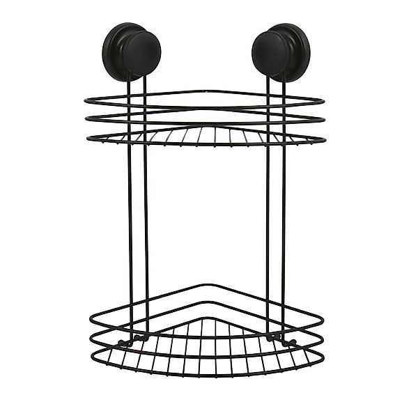MSV Eck-Duschregal Mega Ventouses Stahl 21,5 cm x 21,5 cm x 39,7 cm Mattsch günstig online kaufen