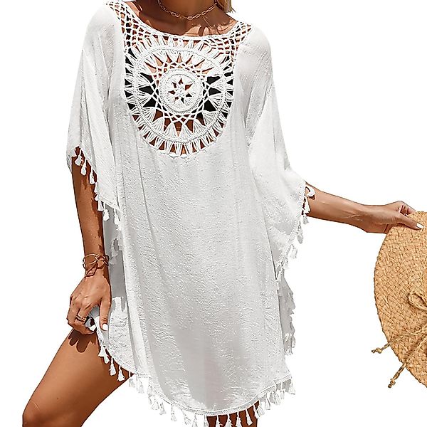RWEUOQ Kimono Damen Strandkleid Bikini-Überwurf Strandponcho, günstig online kaufen