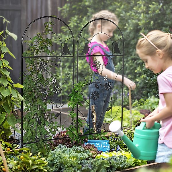 Outsunny 2-Set Rankgitter Garten 38B x 98H cm aus Metall mit Kleeblatt- und günstig online kaufen