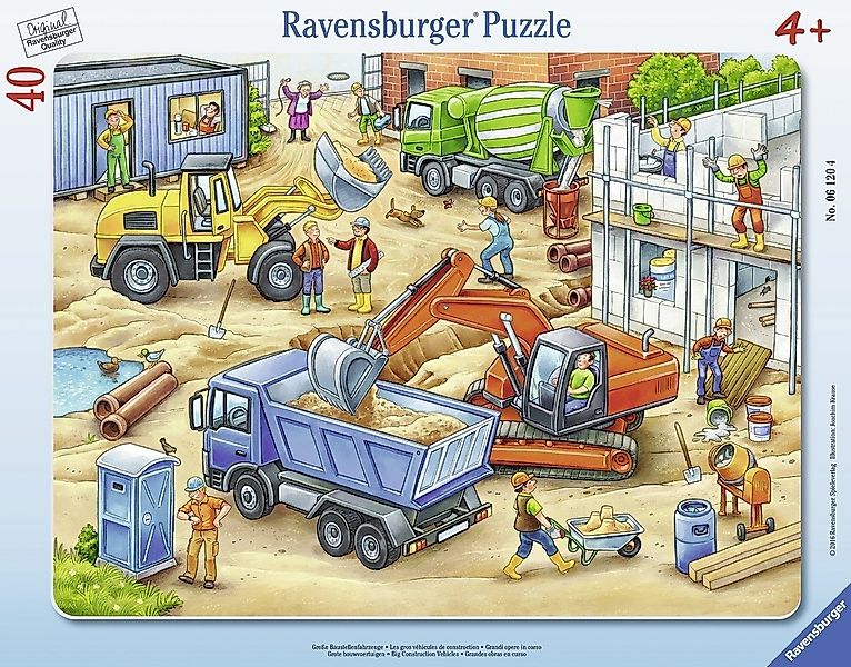 Ravensburger Puzzle Kinderpuzzle 40 Teile - Große Baustellenfahrzeuge, Puzz günstig online kaufen