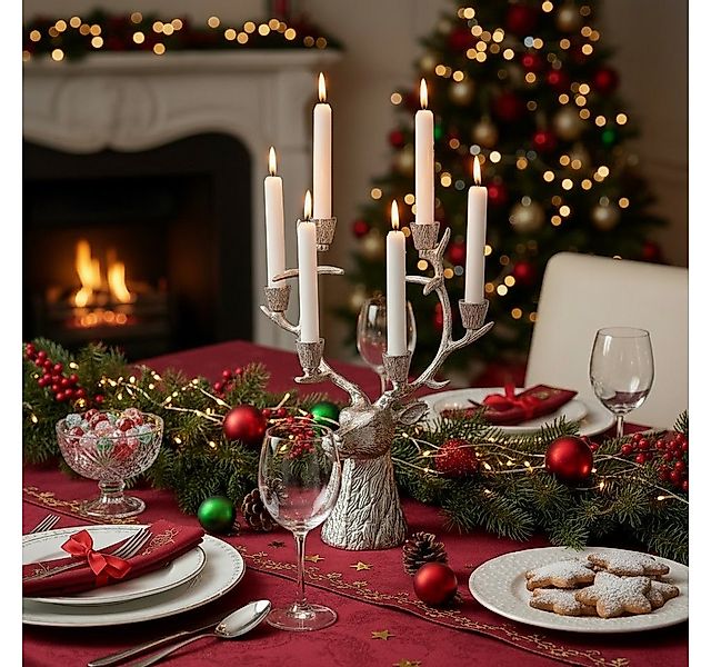 MF Kerzenleuchter Kerzenleuchter Hirsch Theodor – Elegantes Tischaccessoire günstig online kaufen