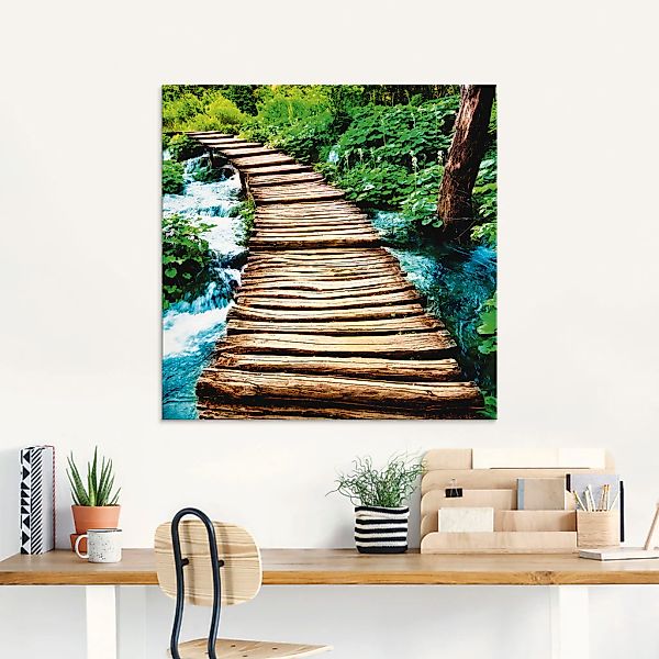 Artland Glasbild "Holzsteg" Gewässer 1 Stk. tlg. in verschiedenen Größen günstig online kaufen