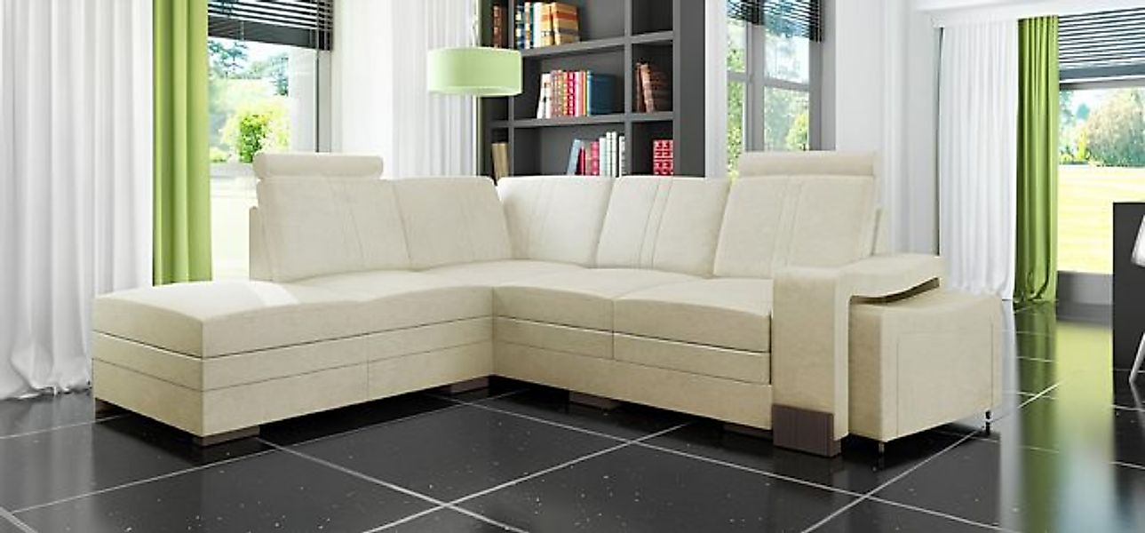 JVmoebel Ecksofa Ecksofa Eckcouch Sofa Textilsofa Stoffsofa Bettfunktion Be günstig online kaufen