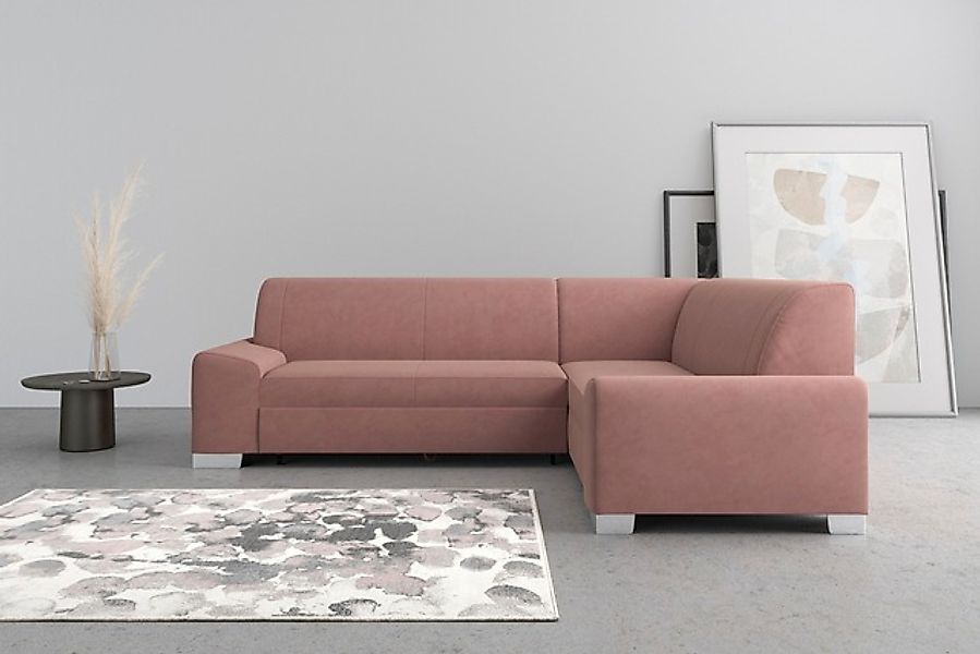DOMO collection Ecksofa »Anzio in kubischer Formensprache, flache Armlehnen günstig online kaufen