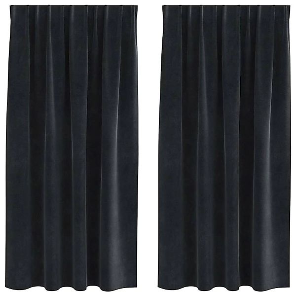 vidaXL Vorhänge 2 Stk Schwarz 140 x 175 cm Samt 4107169 günstig online kaufen