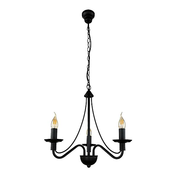 Licht-Erlebnisse Kronleuchter ROZA, ohne Leuchtmittel, Schwarzer günstig online kaufen