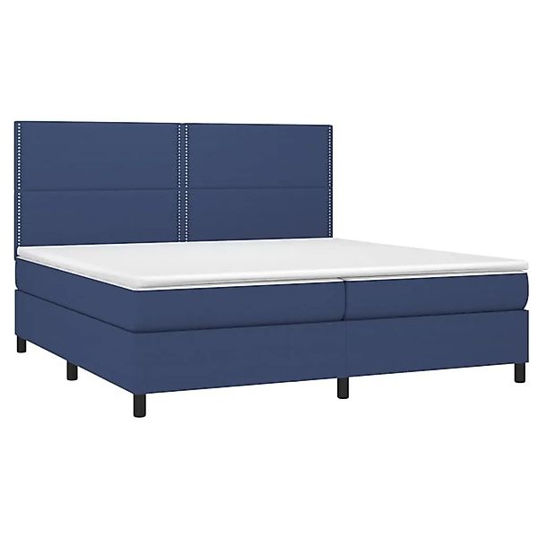 vidaXL Boxspringbett mit Matratze & LED Blau 200x200 cm Stoff 3134827 günstig online kaufen