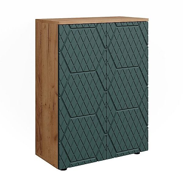 Vicco Midischrank Irma Goldkraft Eiche/Grün 60 x 81 cm günstig online kaufen