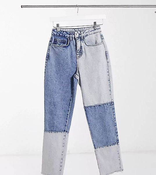 Reclaimed Vintage Inspired – Mom-Jeans im 91er Flair in Patchworkblau günstig online kaufen